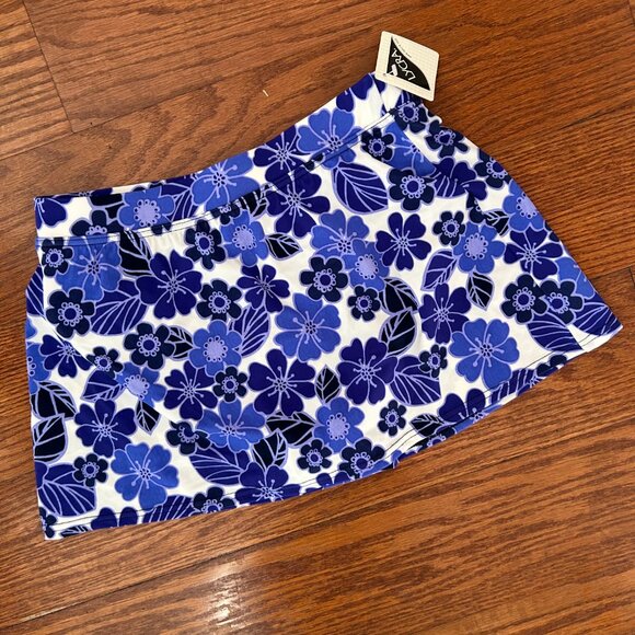 NWT L.L. Bean Women's BeanSport Swimwear Swim Skirt Bright Harbor Size 6 Floral - Picture 3 of 9